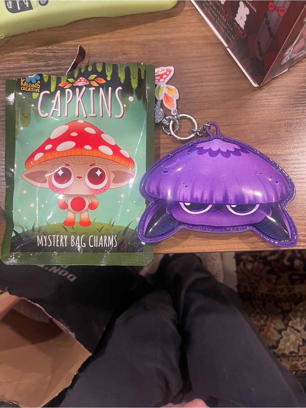Purple Mushroom Charm Keychain - Kids Accessories